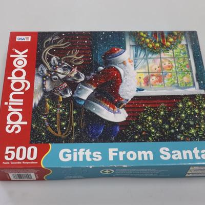Lot of Santa puzzle, and Grand Puzzle 2500 pieces of lake