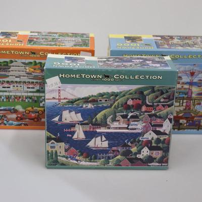 Hometown Collection 1000 Puzzle LOT of 3