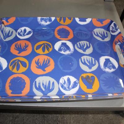 Orange and blue platters (Lot 6)