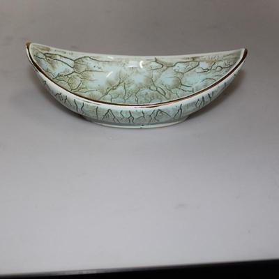 MCM Gold trim and teal bowl