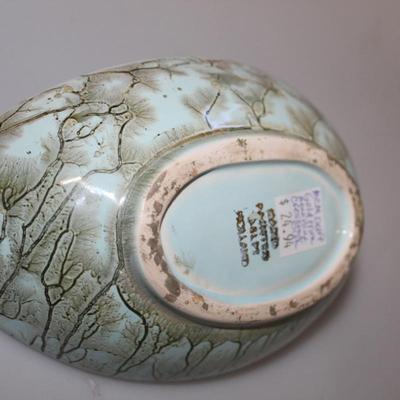 MCM Gold trim and teal bowl