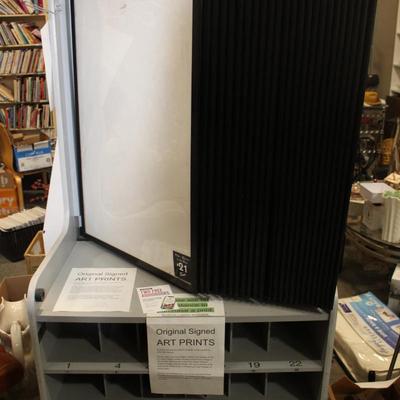Poster Rack display with storage