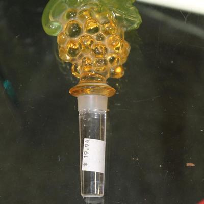 MIKASA Grapes & Leaf colored Crystal Decanter Bottle Stopper