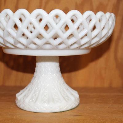 Vintage Milk Glass Compote