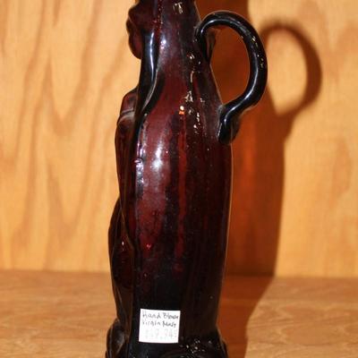 Large Virgin of Guadalupe Holy Water Bottle, Hand Blown Amethyst Glass, Avalos Art Glas