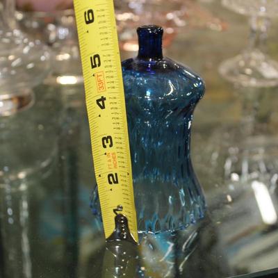 VTG Homco Home Interiors Blue Diamond Glass Candle Holder