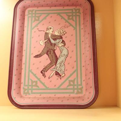 Vintage Armstrong Carpet Tin Serving Tray. 