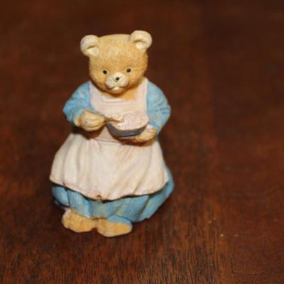 Collectable Vintage Bear Figurine - Jaimy Resin Bear, Porridge bowl!