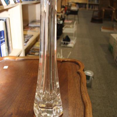 Vintage French Daum Crystal Clear Heavy Bud Vase