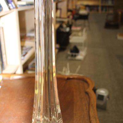 Vintage French Daum Crystal Clear Heavy Bud Vase