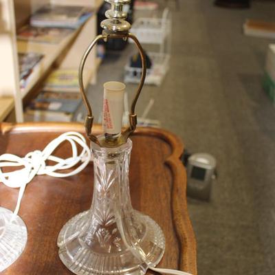 Pair of clear crystal lamps