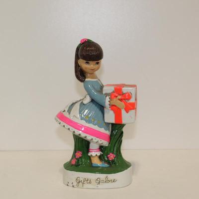 VINTAGE MID CENTURY MODERN Gifts Galore RETRO Girl COIN Bank ChalkWare Japan