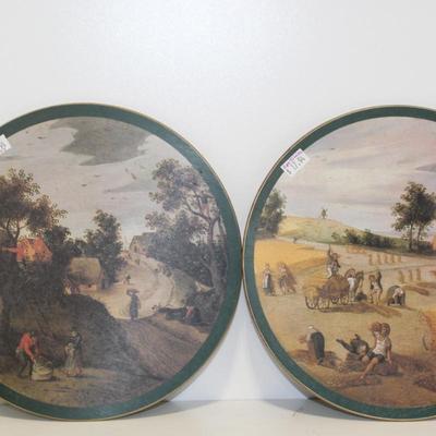 Pair of landscape plates