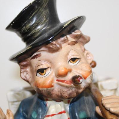 RETRO VANITY ART DECO PORCELAIN CLOWN FIGURINE VALET CADDY BEAUTIFUL DESIGN