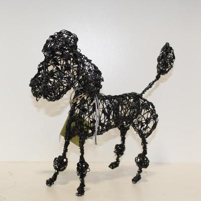 Wire dog statue