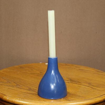 Blue candlestick holder