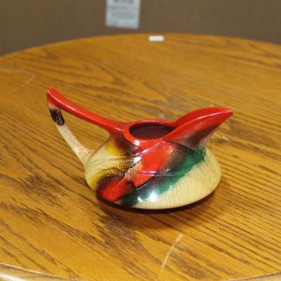 Vintage Rare Dutch Art Deco Ceramic Red, Black, and Yellow Abstract Creamer or Pitcher