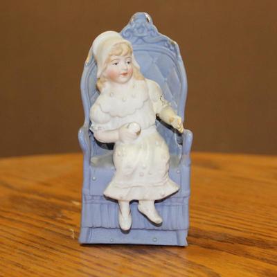 Pretty Blue Biscuit Subject White Character on an Armchair Numbered