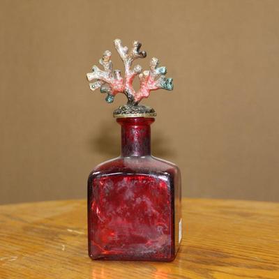 Vintage Small cranberry bottle
