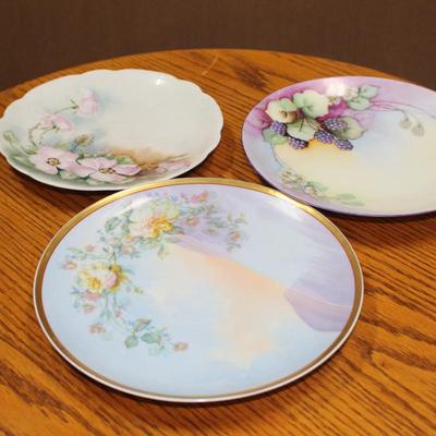 Lot of 1920's limoges hand painted "berton" lake scene france