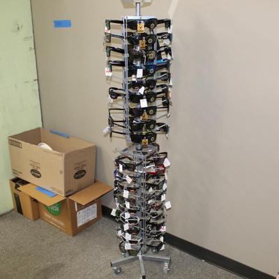 Sunglass rack, and sunglasses lot