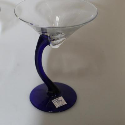 Blue martini glass