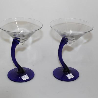 Blue martini glass