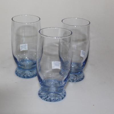 Clear Blue Glasses Juice Drinking Glasses