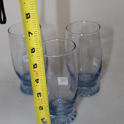 Clear Blue Glasses Juice Drinking Glasses