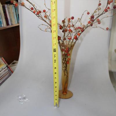 Large amber colored vase