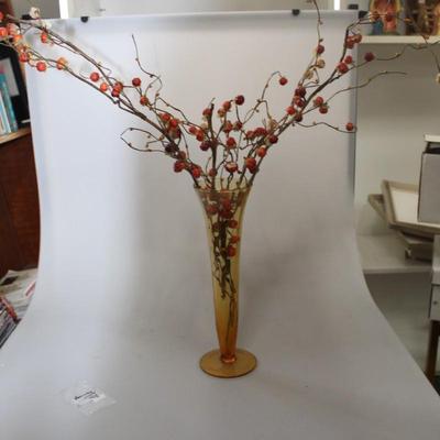 Large amber colored vase