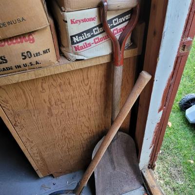 Shears, scoop shovel and grandpa's weed wacker