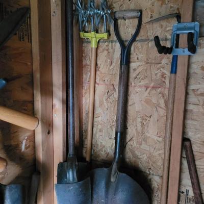 Ground auger, scoop shovel, hoe and hand cultivator