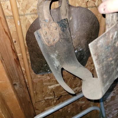 Ground auger, scoop shovel, hoe and hand cultivator