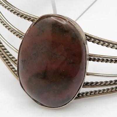 Handcrafted Collar Cuff Necklace With Jasper Stone