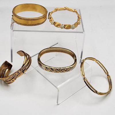 Vintage-Modern Goldtone Bracelet Variety (5)