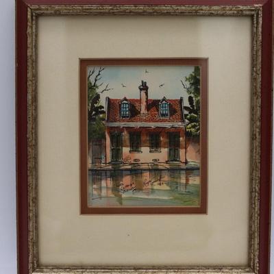 Signed Original "Creole Cottage Bourban St." by Roger Carrington, 1980