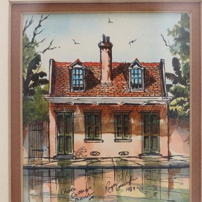 Signed Original "Creole Cottage Bourban St." by Roger Carrington, 1980