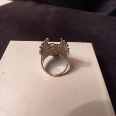 MEN'S EAGLE RING AND A SILVER-TONE BAND