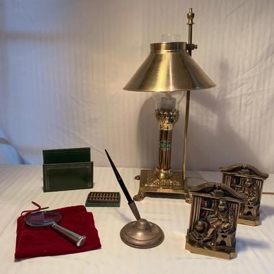Sterling Pen Stand, Abacus, Brass Lamp & More Office Accessories (2L-HS)