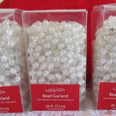 3 White bead garlands