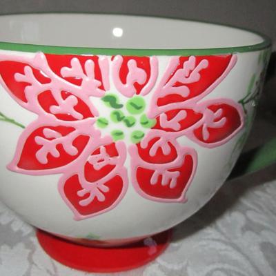 Poinsettia plate & cup