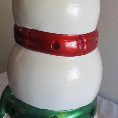 Happy snowman ceramic figure