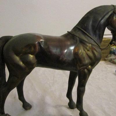 Solid Copper-plated bronze horse with saddle separate from the horse