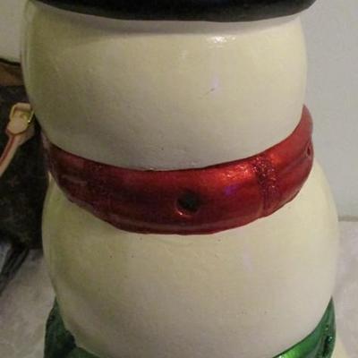 Happy snowman ceramic figure
