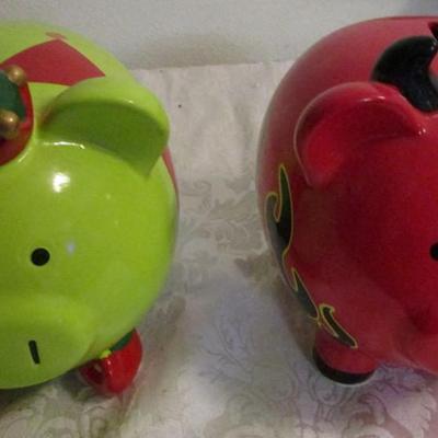 2 large piggy banks