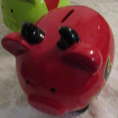 2 large piggy banks