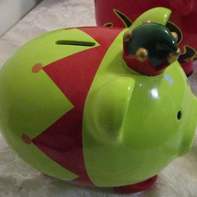 2 large piggy banks