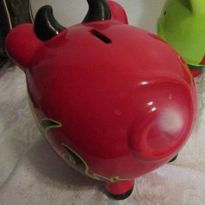 2 large piggy banks