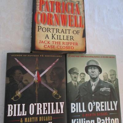 2 Bill O'Reilly novels; Killing Patton Killing Crazy Horse Patricia Cornwell novel Jack the Ripper
